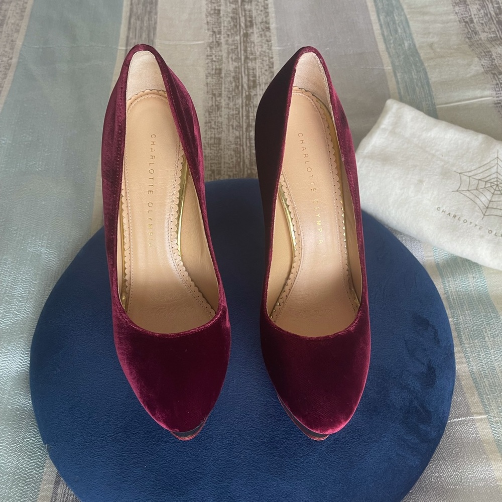 Charlotte Olympia Suede Pumps